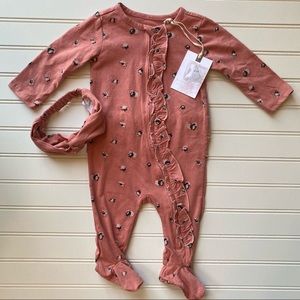 Floral Footie & Headband